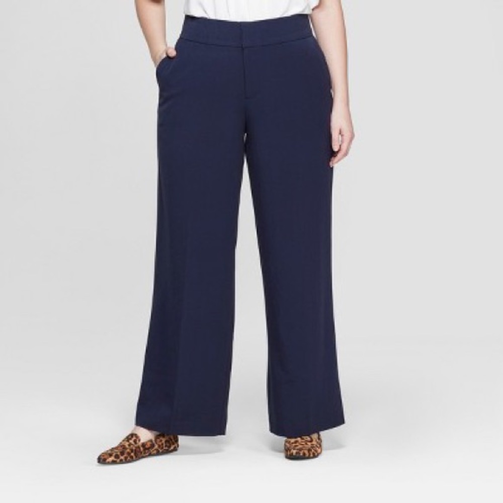 Mid Rise Wide Leg Pants